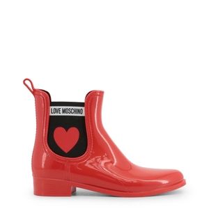 Love Moschino Red Rain Ankle Boots